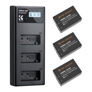 K&F Concept Battery Charger 3-Pack LP-E17‎ Battery